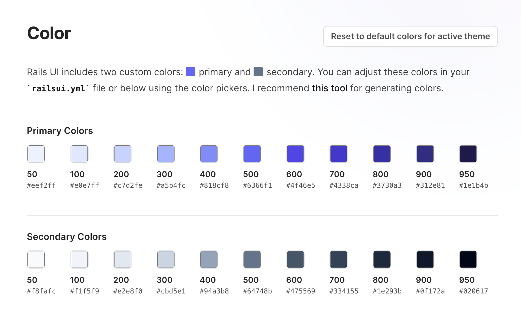 Rails UI brand colors